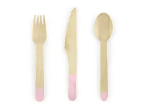 Wooden Cultery light pink