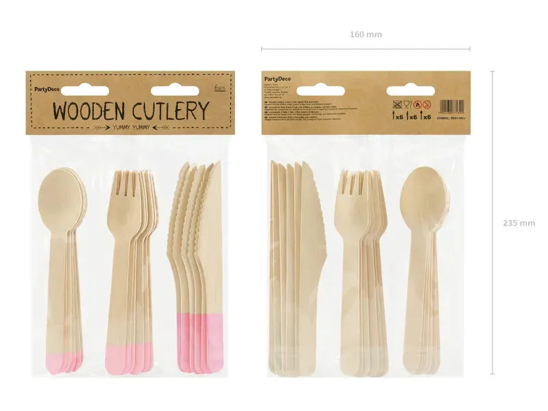 Wooden Cultery light pink