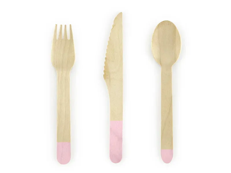 Wooden Cultery light pink
