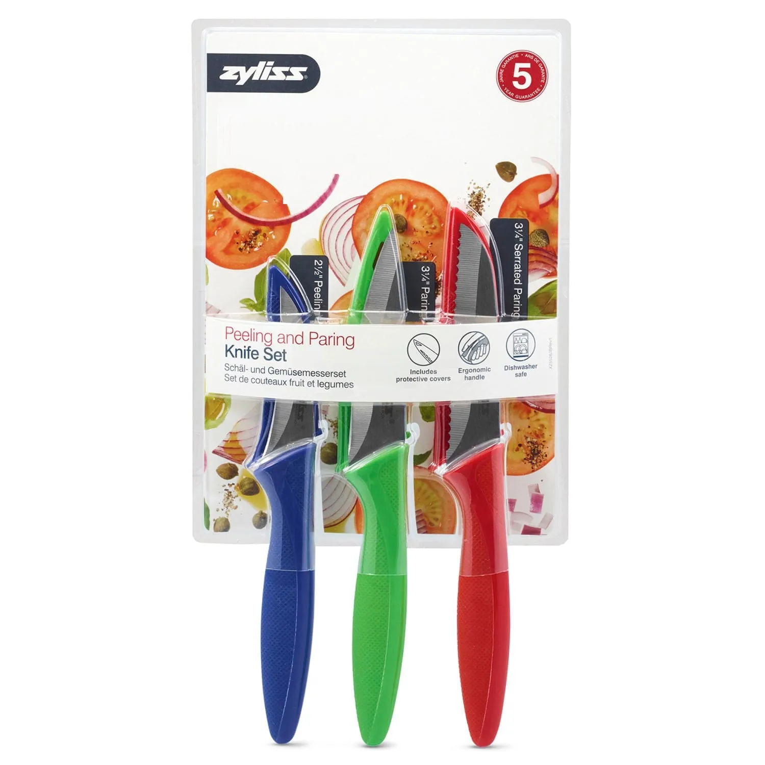 Zyliss Premium 3-Piece Peeling and Paring Knife Set for Efficient Kitchen Prep